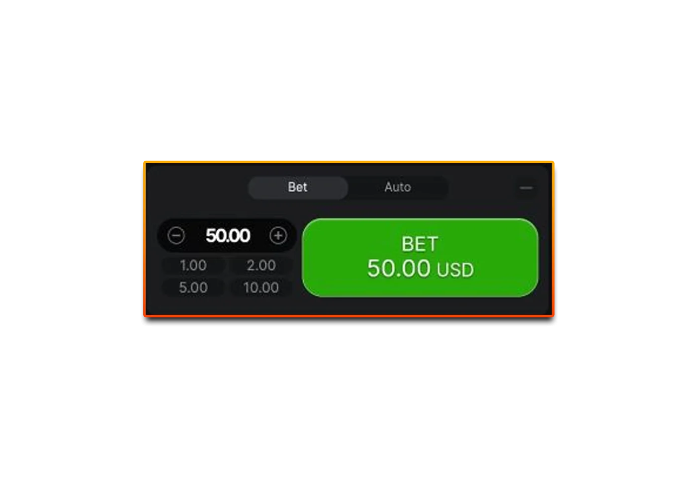 Starting the game and selecting the bet amount